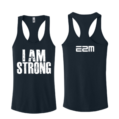 1E2M -I AM STRONG – Ladies Racerback Tank product image