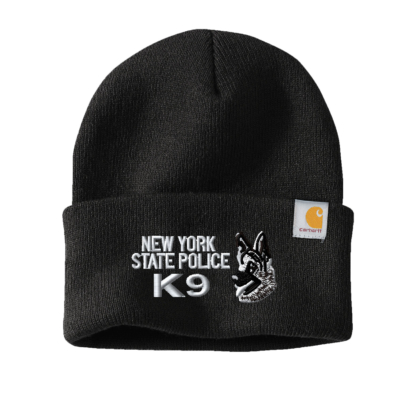 NYS Police K-9 Unit – Carhartt Fleece Cuff Cap – EMBROIDERED – Black product image